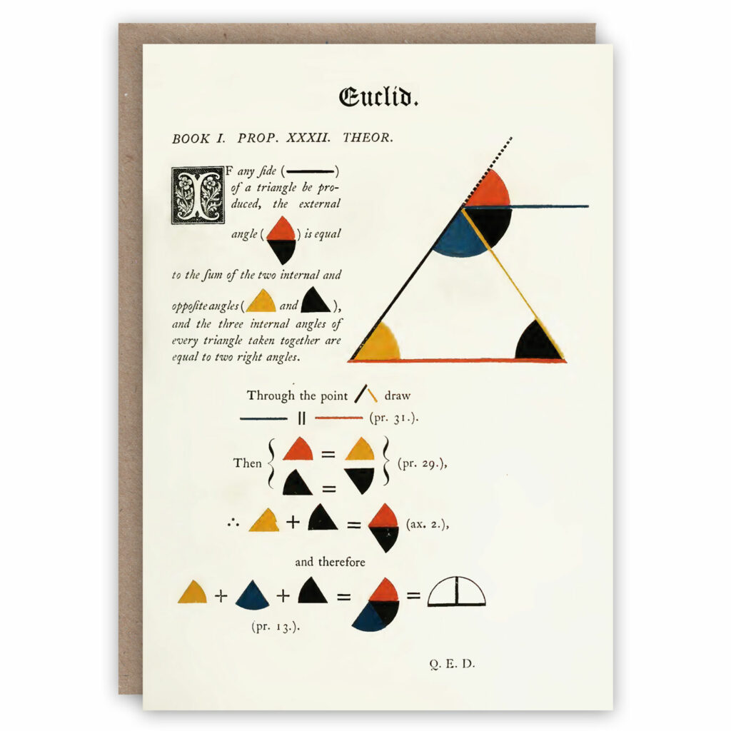 Greeting card adapted from Oliver Byrne's Elements of Euclid