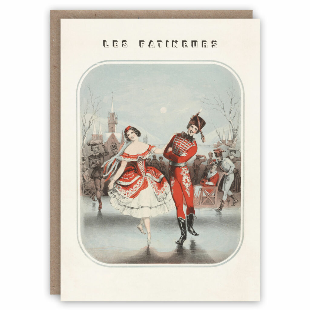 Ice skating Christmas card of Hungarian skaters