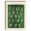 Vintage style tennis greeting card of different strokes