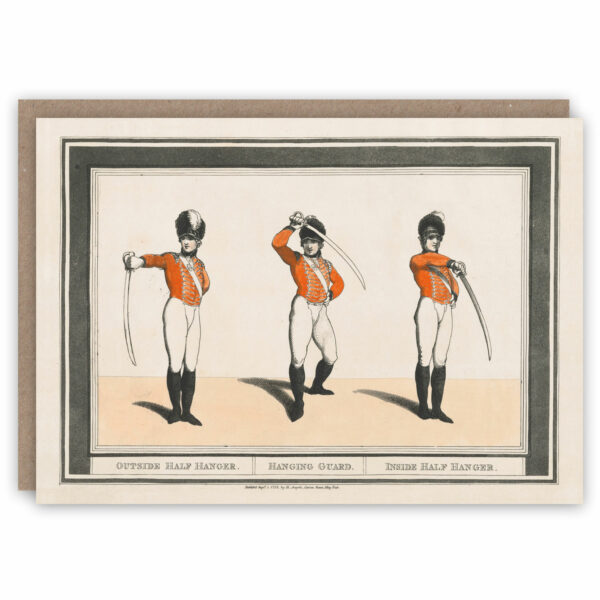 Greeting card of Thomas Rowlandson image from Hungarian and Highland Broad Sword