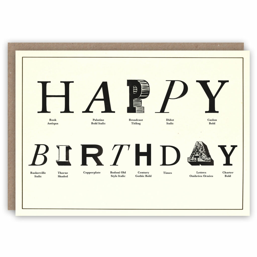 Typography birthday card