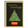 Christmas card wishing Yuletide greetings with a simple illustration of a Christmas tree