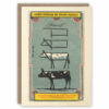 Greeting card illustrating how to draw a cow