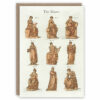 Greeting card illustrating the nine muses and their names