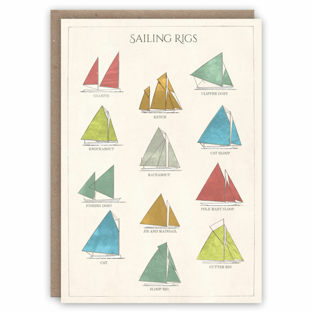 Sailing rigs greeting card