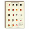 Greeting card of a semaphore message signalling happy birthday