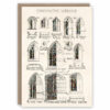 Greeting card illustrating types of gothic windows