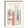 Musical greeting card illustrating the registers of the human voice