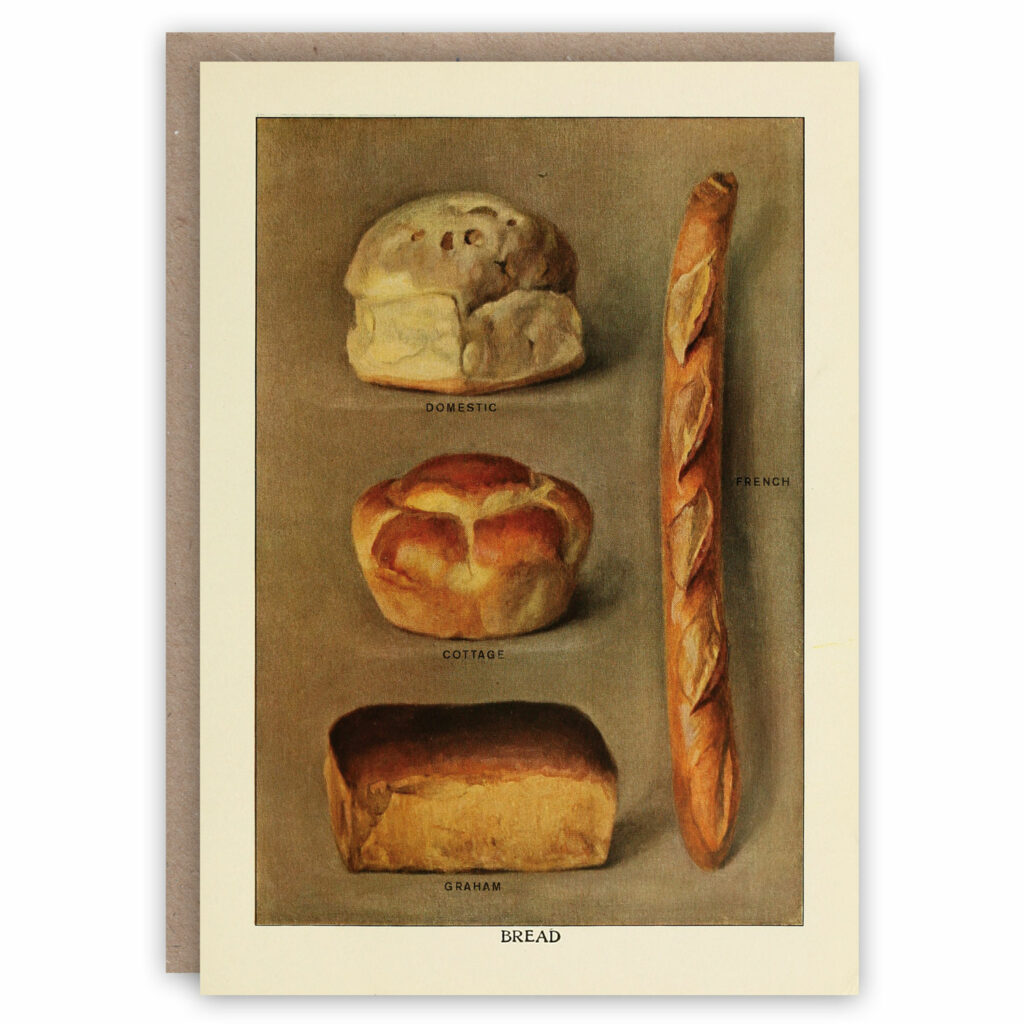 Greeting card illustrating varieties of bread