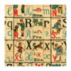 Detail from wrapping paper featuring vintage French children's toy bricks