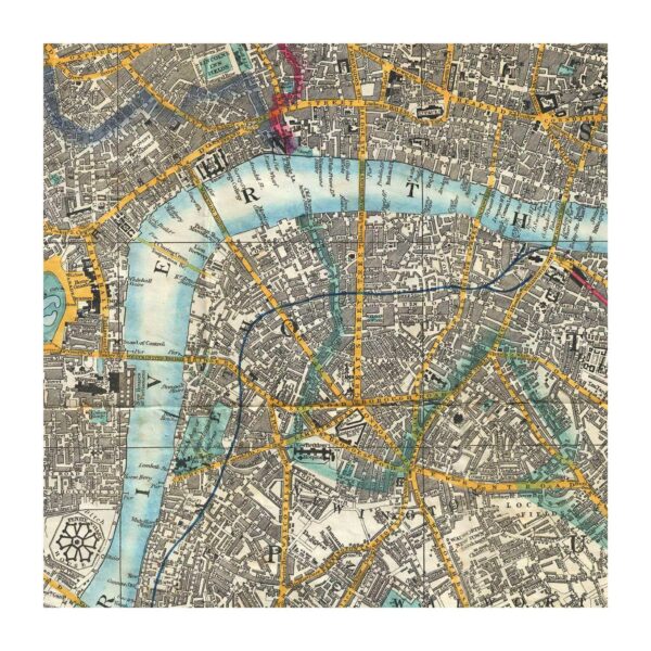 Detail from a vintage map and poster of London